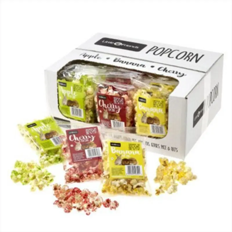 B&Q Popcorn Animal Treat Assorted Flavours 18G (Pack Of 24) Small