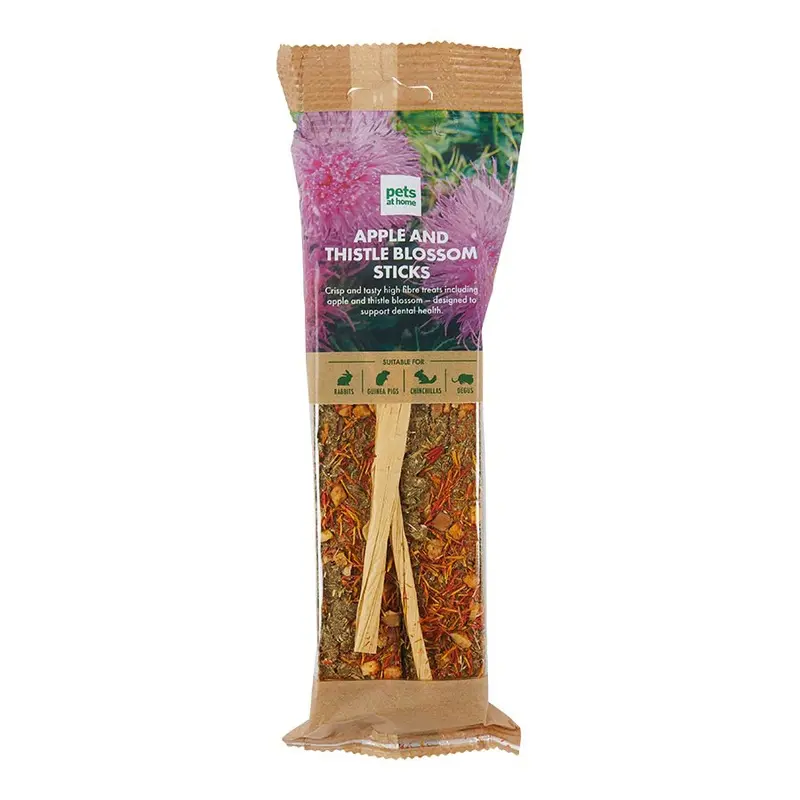 Pets At Home Small Animal Treats Apple And Thistle Blossom Sticks X2 70G