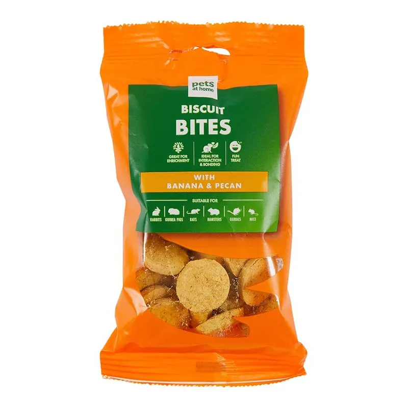 Pets At Home Small Animal Treats Biscuit Bites With Banana And Pecan 60G