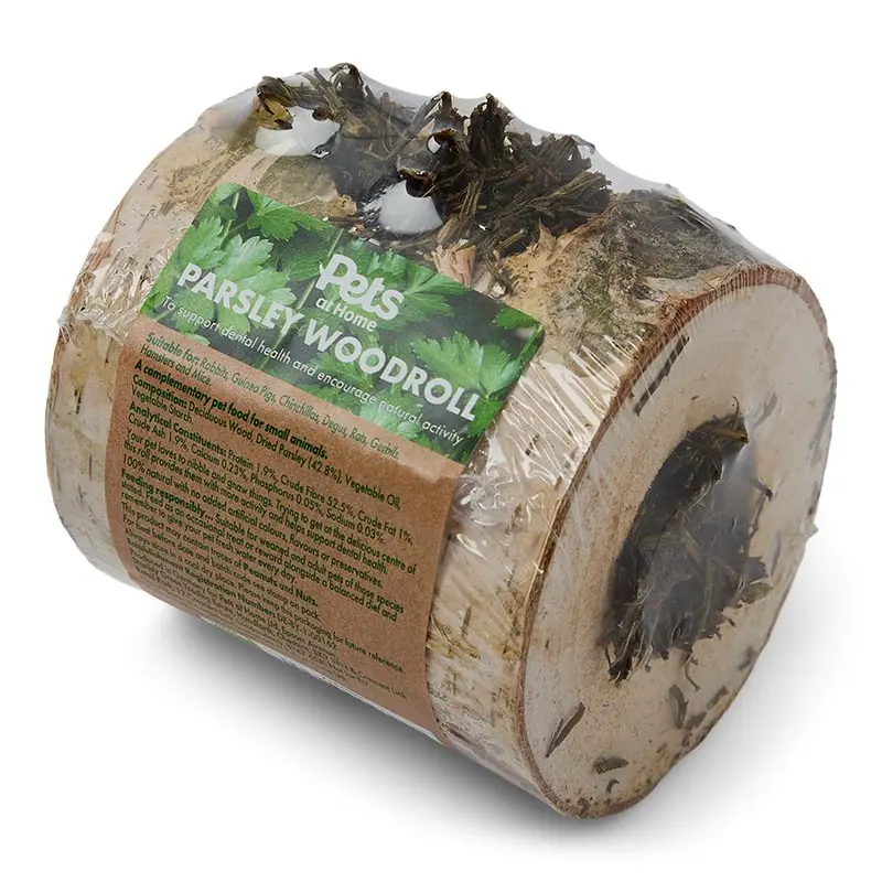 Pets At Home Small Animal Wood Roll Treat Carrot Or Parsley X1
