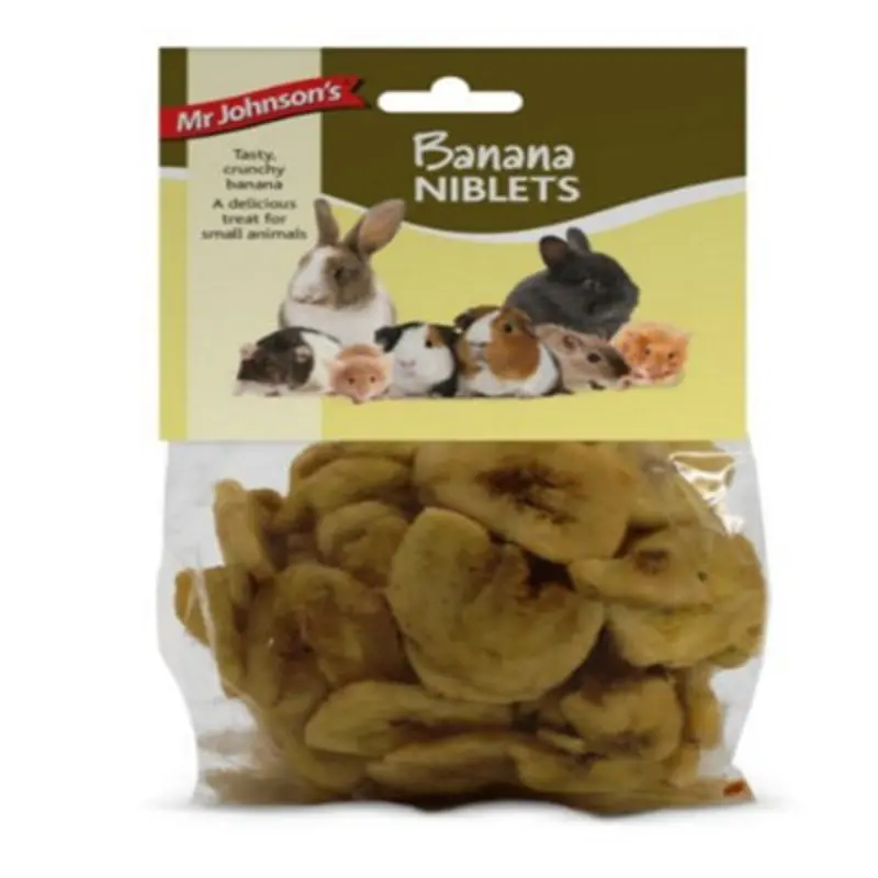B&Q Mr Johnsons Small Animal Treat Banana Niblets 100G (Pack Of 6)