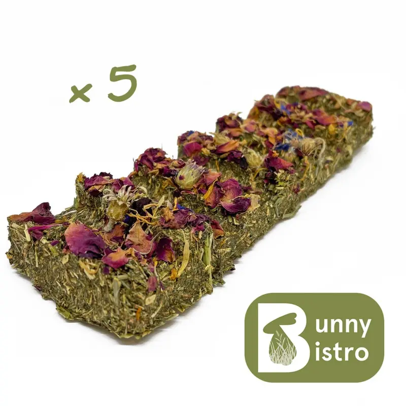 Bunny Bistro (X5) Natural Flower Forage Bars - Guinea Pig, Rabbit Treats