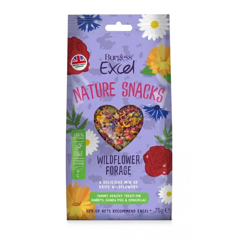 Burgess Excel Nature Snacks Wildflower Forage - Red 75G