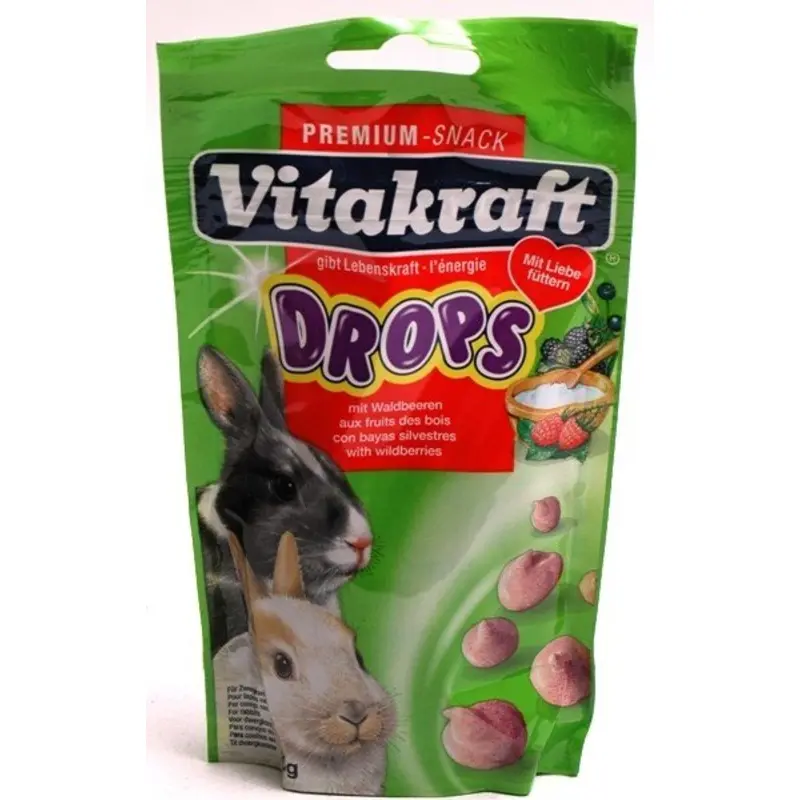 Vitakraft Drops Rabbit Treats - Yogurt - Bag 75G