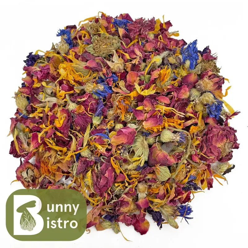 Bunny Bistro (100G) Premium Dried Flower Mix - Rabbit Treat, Guinea Pig, Degu 100G