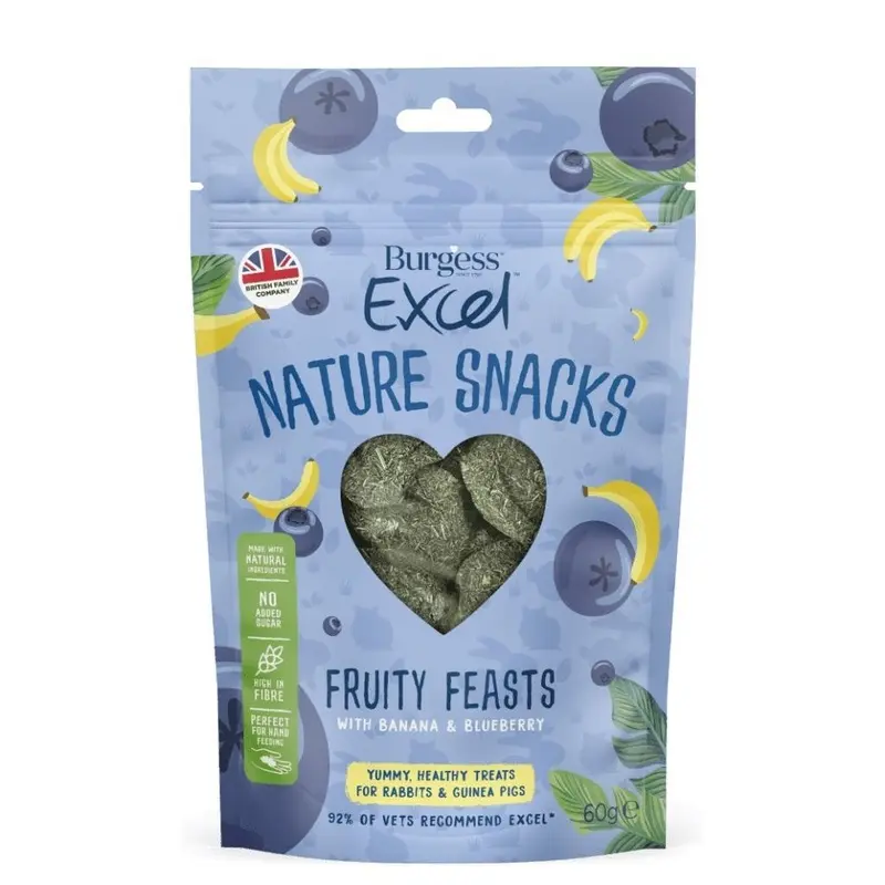 Burgess Excel Nature Snacks Fruity Feasts - 60G
