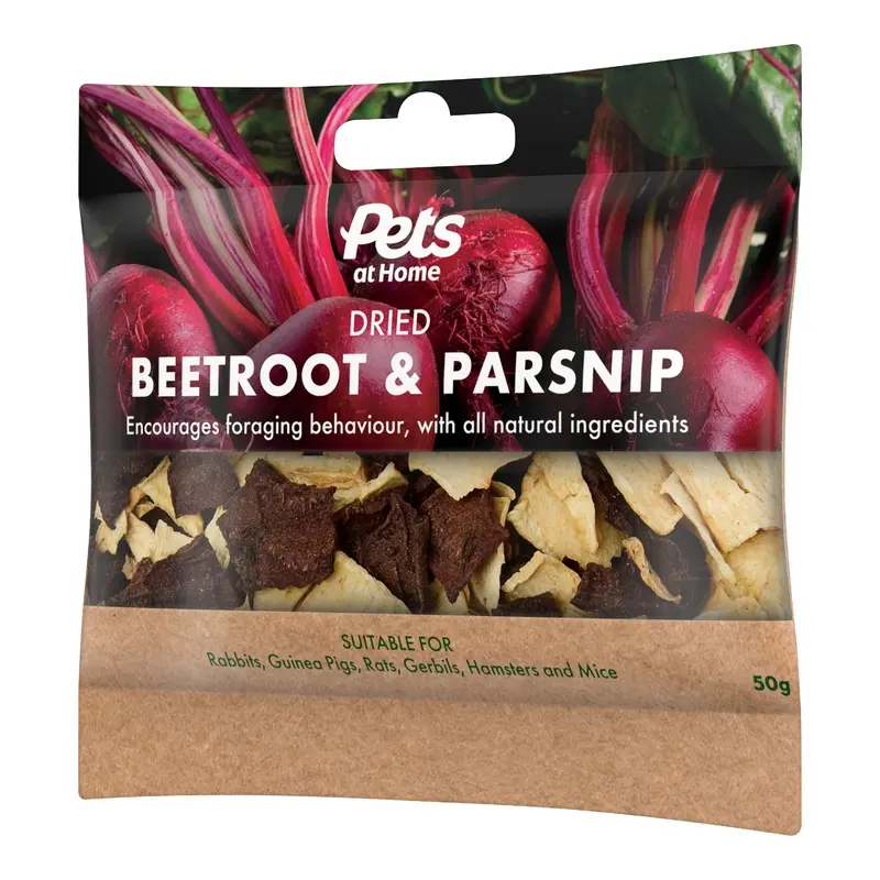 Pets At Home Small Animal Dried Beetroot & Parsnip Treats 50G
