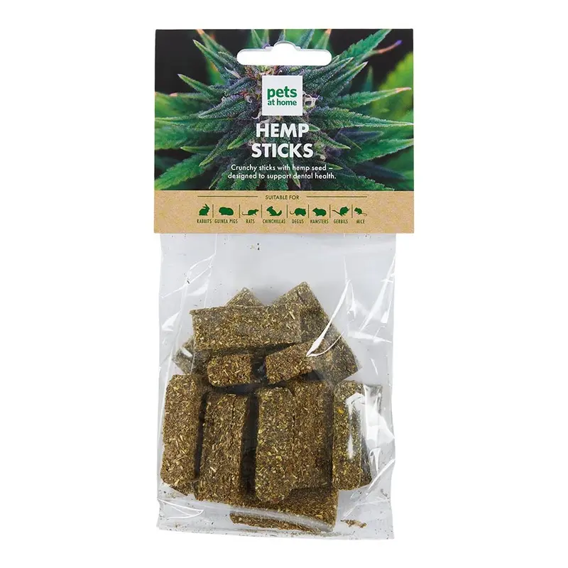 Pets At Home Small Animal Treats Hemp Sticks 75G
