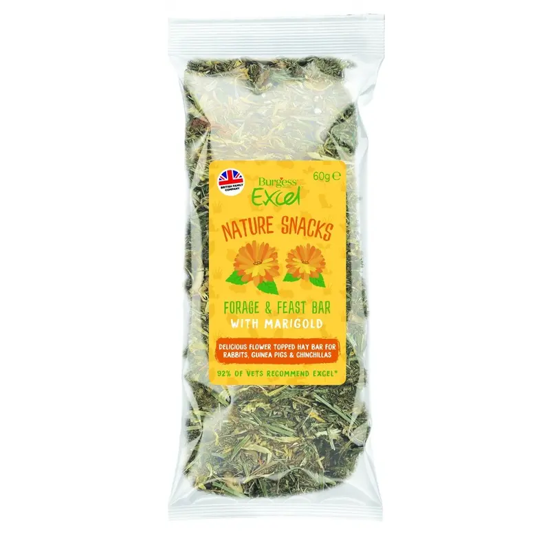 Burgess Excel Nature Snacks Forage And Feast Bar With Marigold - 60G