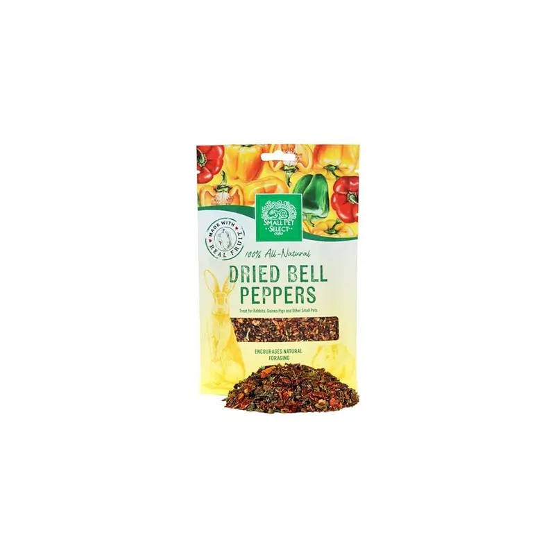 Pet Select - Dried Bell Pepper, A Natural Treat For Rabbits And Guinea Pigs, 80G Small