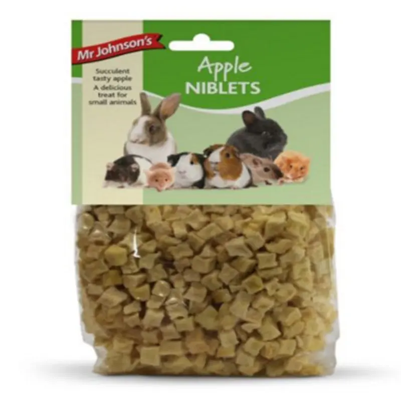 B&Q Mr Johnsons Small Animal Treat Apple Niblets 70G (Pack Of 6)