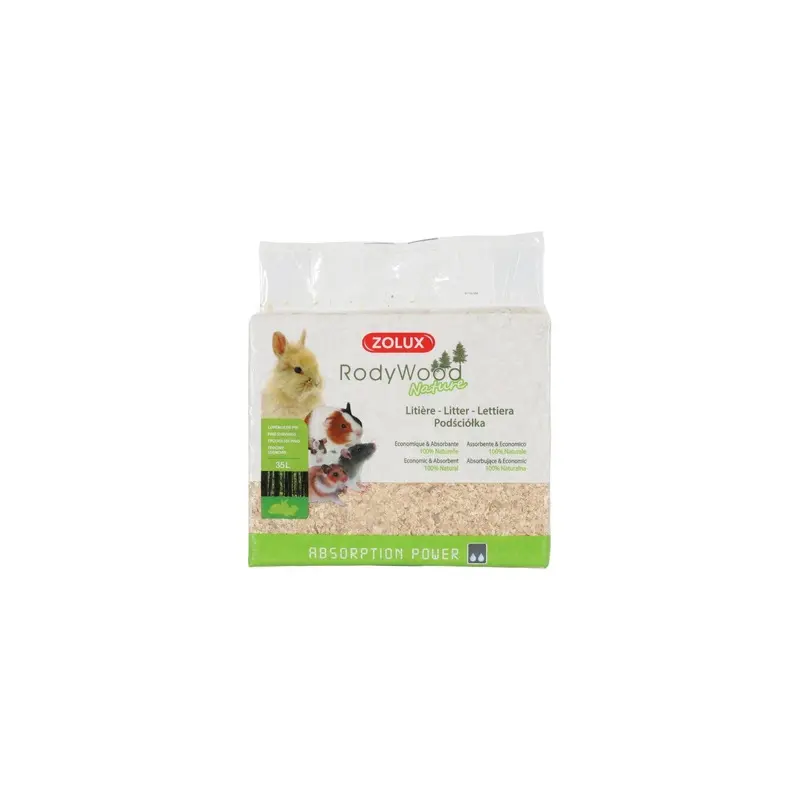 Zolux Beige Natural Rodywood Litter For Rodents 16L