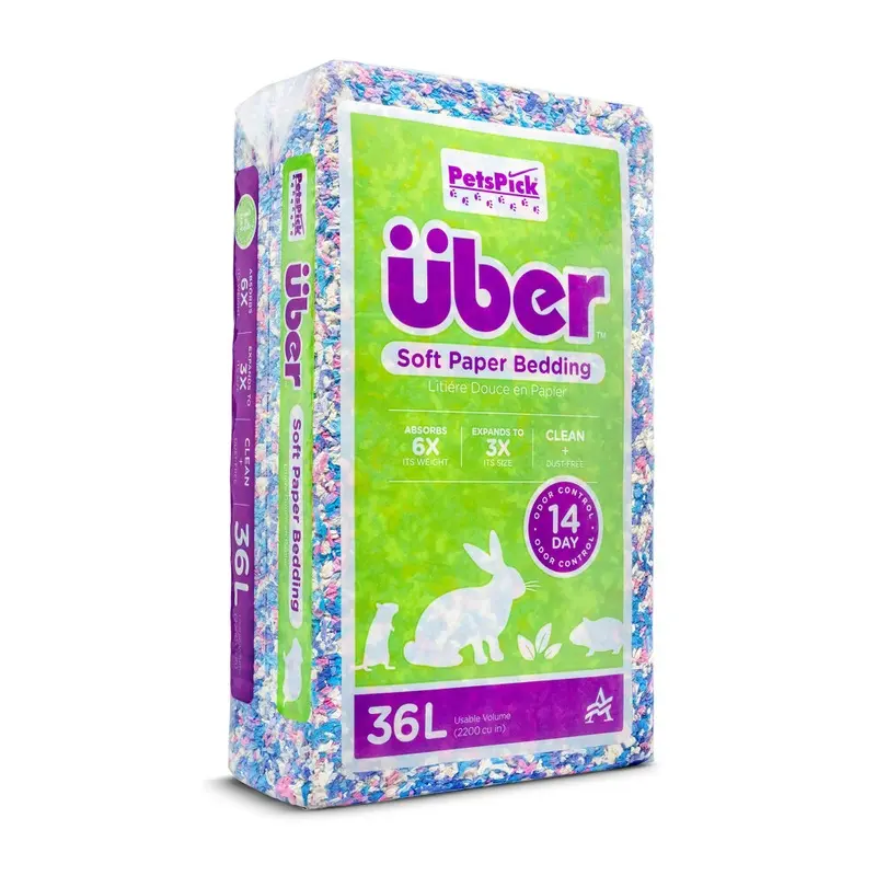 Petspick Uber Soft Paper Pet Bedding For Animals Confetti 36L Small