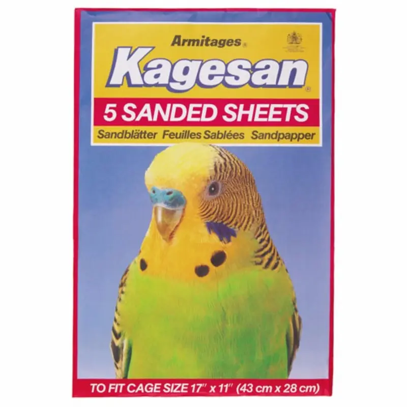 Kagesan Sanded Bird Cage Sand Sheets 17X11In 5 Pack