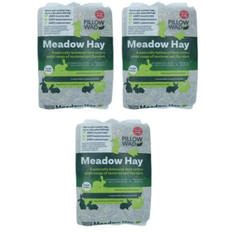 Ab Tools 3Pk Superior Quality Bio Meadow Hay Animal Bedding Feeding 2.25Kg Small