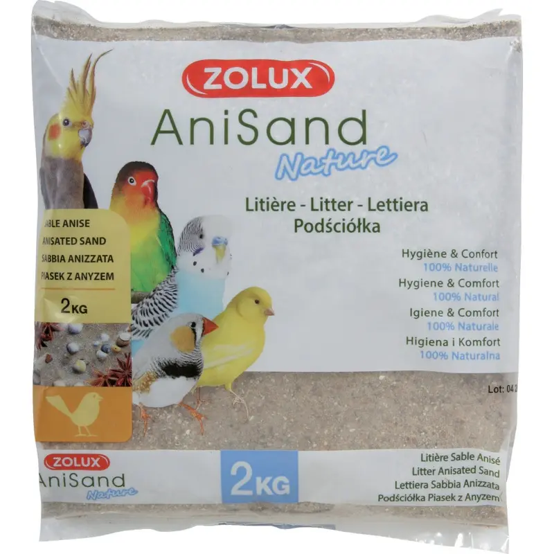 Zolux Blanc Anisand Crystal Sand Litter For Birds Size 2