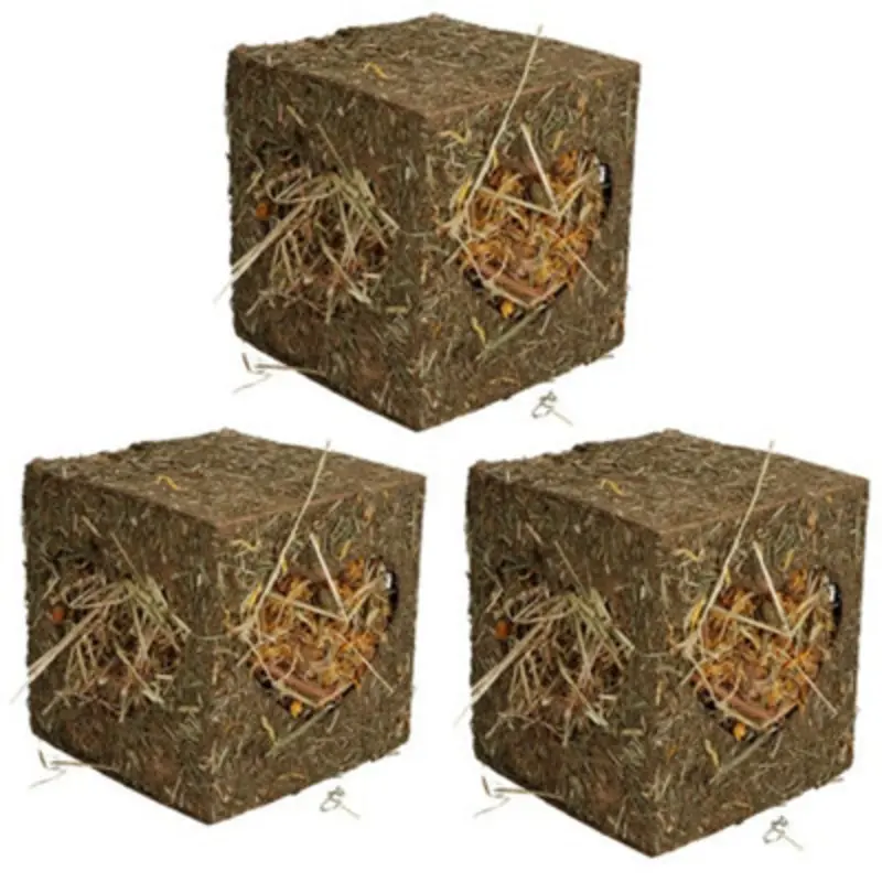 Ab Tools Three Animals Guinea Pigs Rabbits Boredom Breaker Hay Cubes Small