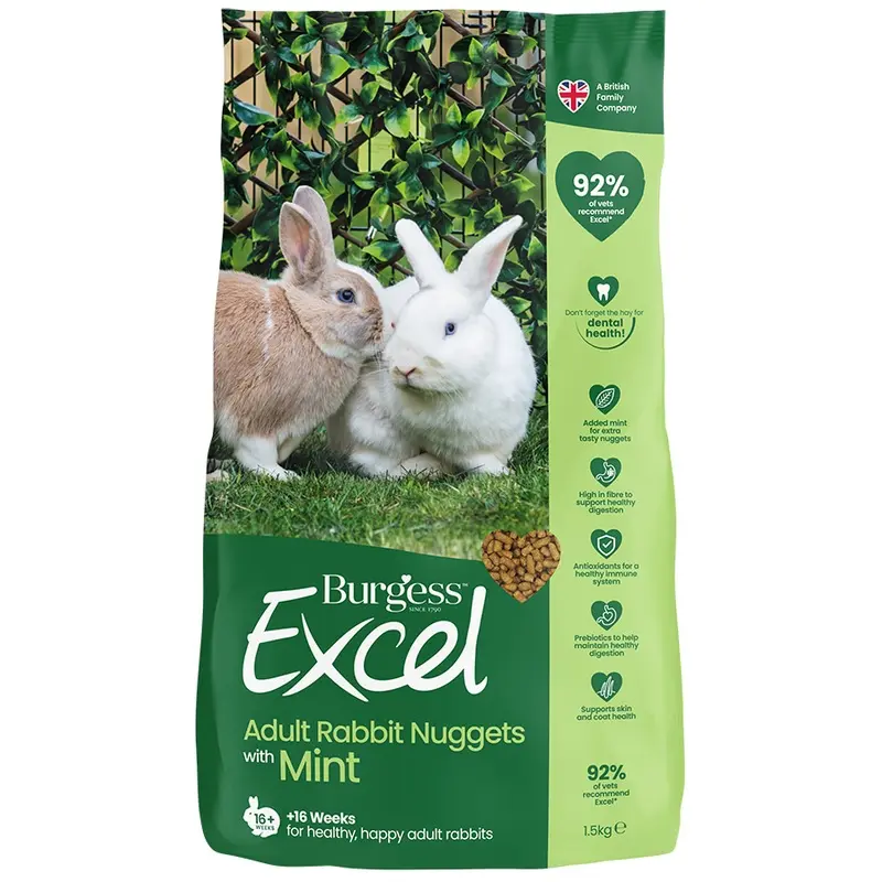 Burgess Excel Adult Rabbit Nuggets With Mint 1.5Kg