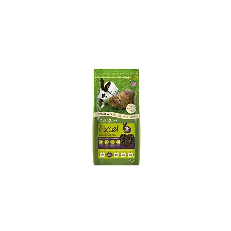 Excel Burgess Nuggets With Mint Adult Rabbit Food, 4 Kg 4Kg