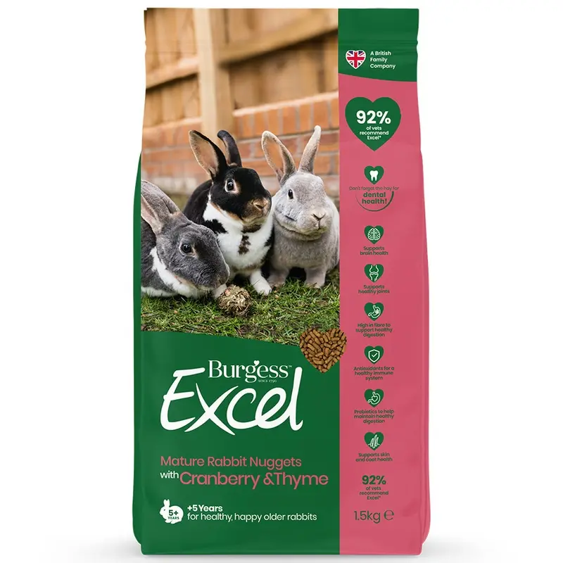 Burgess Excel Mature Rabbit Nuggets 1.5Kg