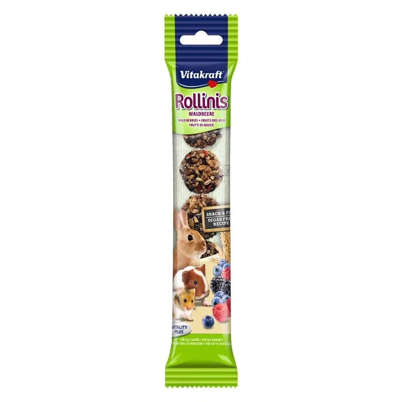 Vitakraft Rollinis Small Animal Treats Wild Berries 40G