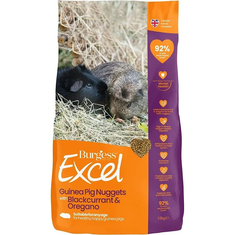 Burgess Excel Tasty Nuggets Blackcurrant And Oregano Guinea Pig Food - 1.5Kg