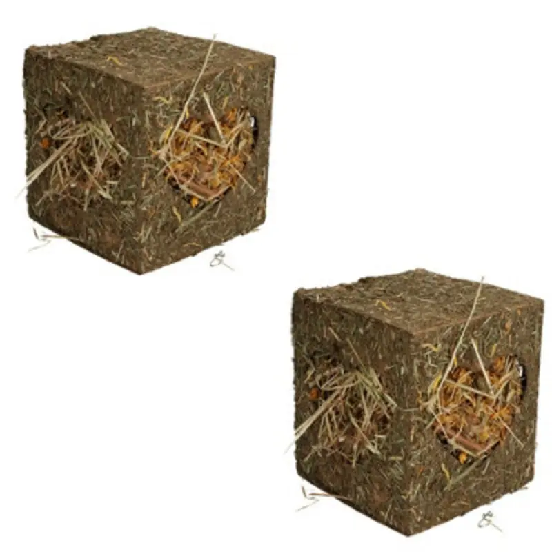 Ab Tools Two Animals Guinea Pigs Rabbits Boredom Breaker Hay Cubes Small