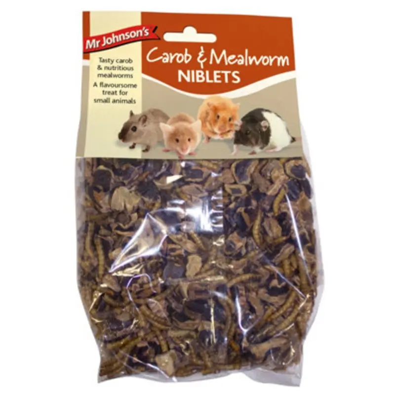 B&Q Mr Johnsons Carob & Mealworm Niblets (Pack Of 6) 150G