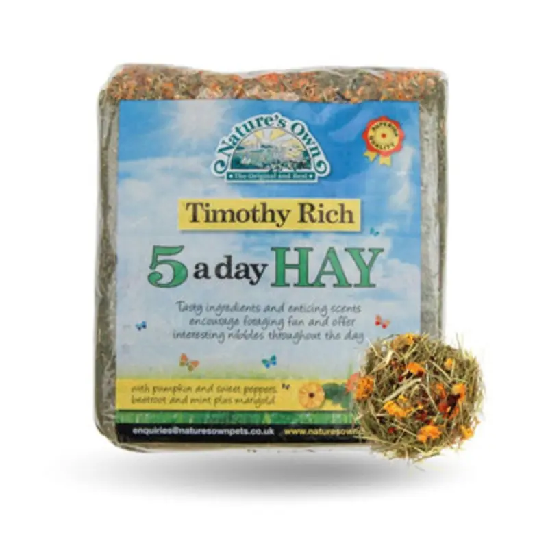 Warma Natures Own Timothy Hay 5 A Day Rabbit Guinea Pig Chinchilla Animal Feed 1Kg