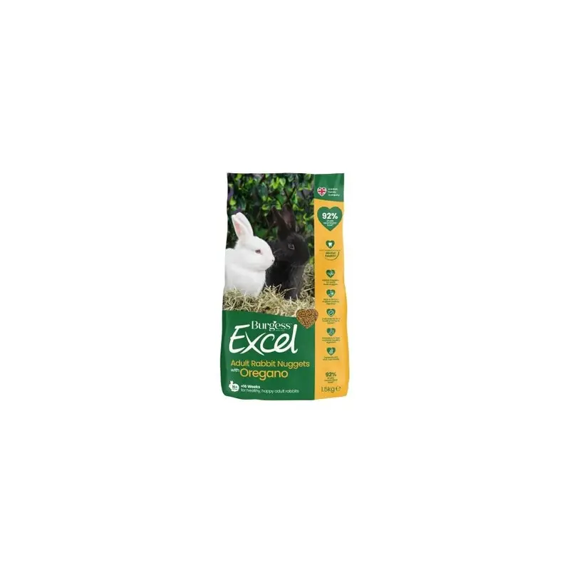 New Excel Burgess Rabbit Adult Oregano, 1.5 Kg, Green 1.5Kg