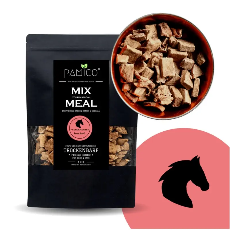 Pamico Blue/Red/Yellow Mix Meal Freeze-Dried Horse Hearts 90G