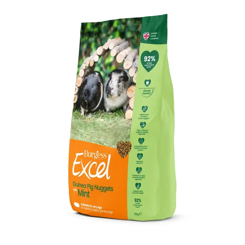 Burgess Excel Adult Guinea Pig Nuggets With Mint - 10Kg