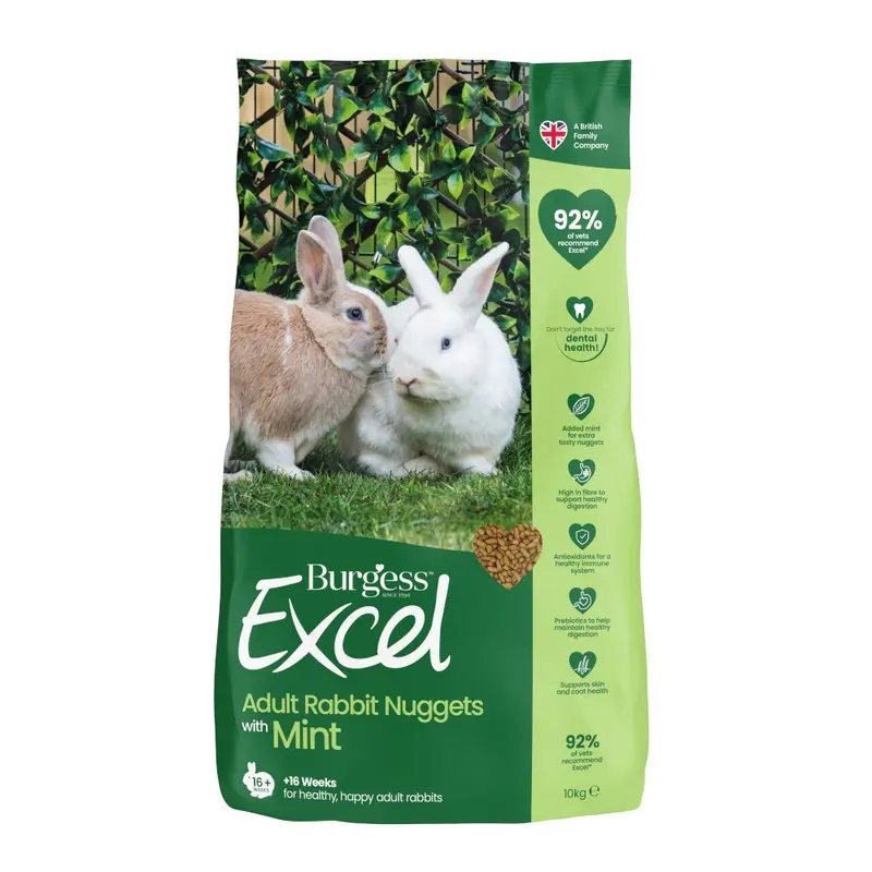 Burgess Excel Adult Rabbit Nuggets With Mint - 10Kg