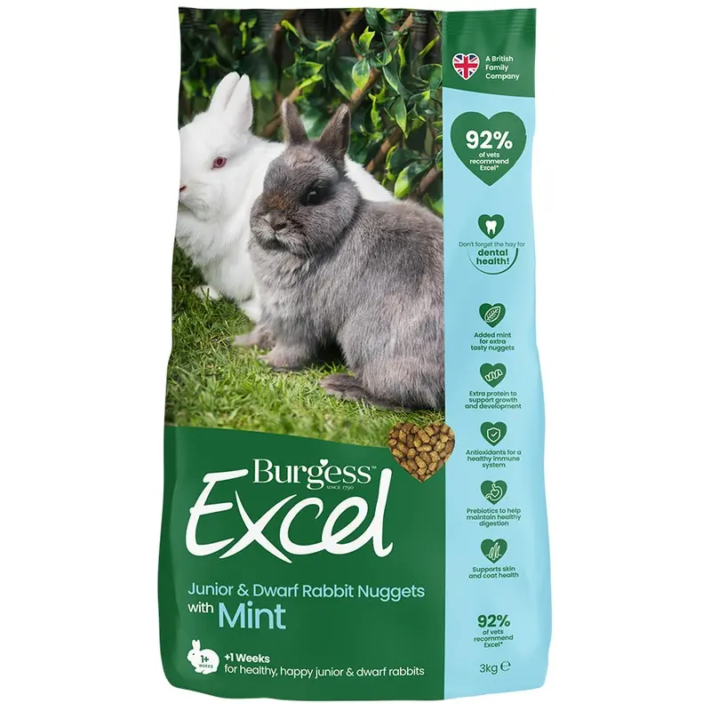 Burgess Excel Junior And Dwarf Rabbit Nuggets 3Kg