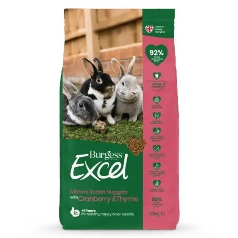 Burgess Excel Tasty Nuggets Mature Rabbit Food - 1.5Kg