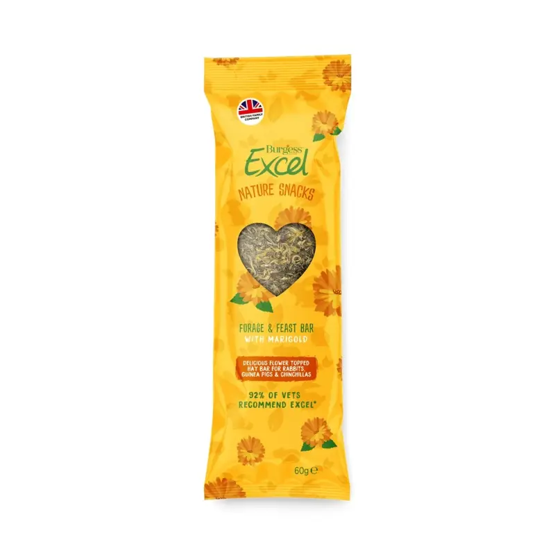 Burgess Excel Nature Snacks Forage & Feast Marigold Bars - Treats For Pets Small