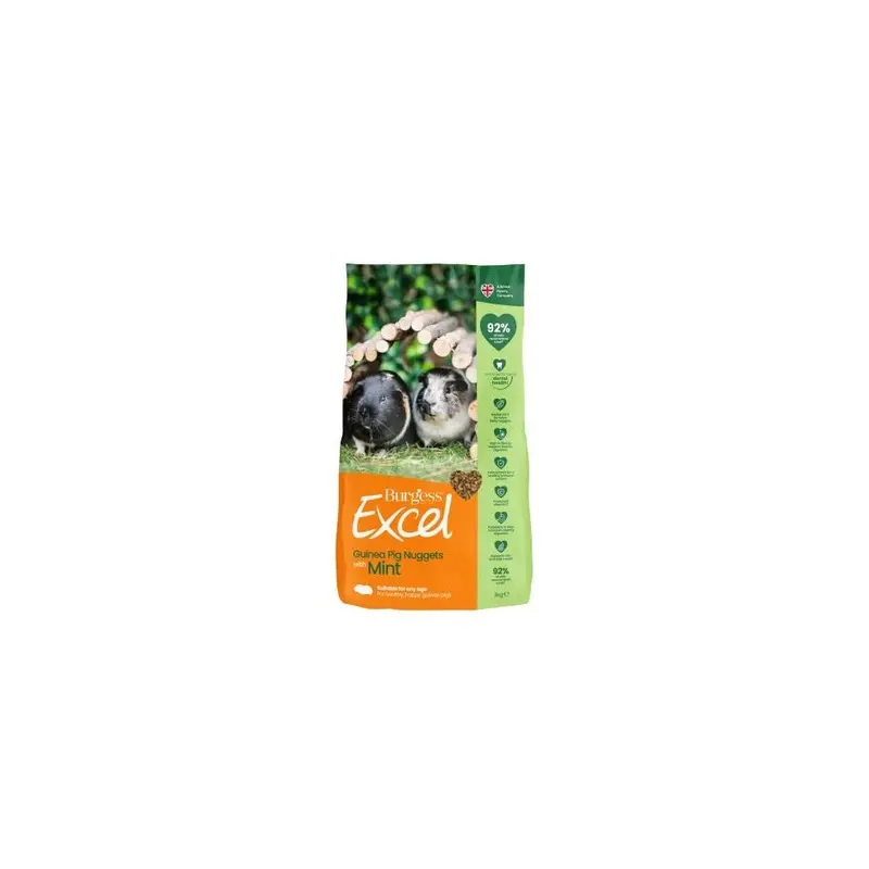 Excel Burgess Guinea Pig Nuggets With Mint, 3 Kg 3Kg