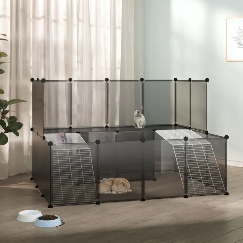 Berkfield Home Unisex Black Small Animal Cage 143X107x93 Cm Pp And Steel
