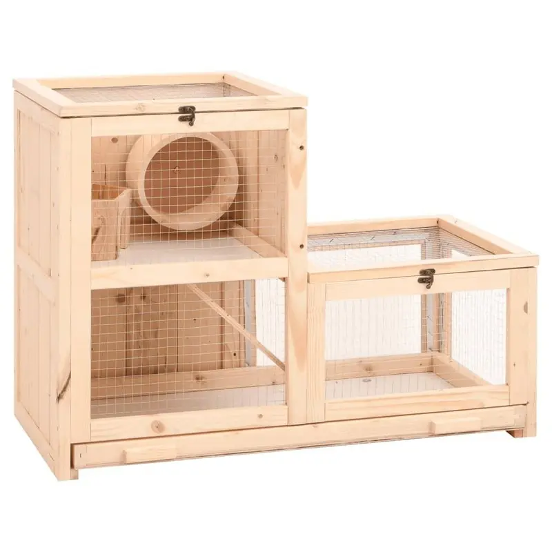 Berkfield Home Unisex Brown Hamster Cage 81X40x60 Cm Solid Wood Fir