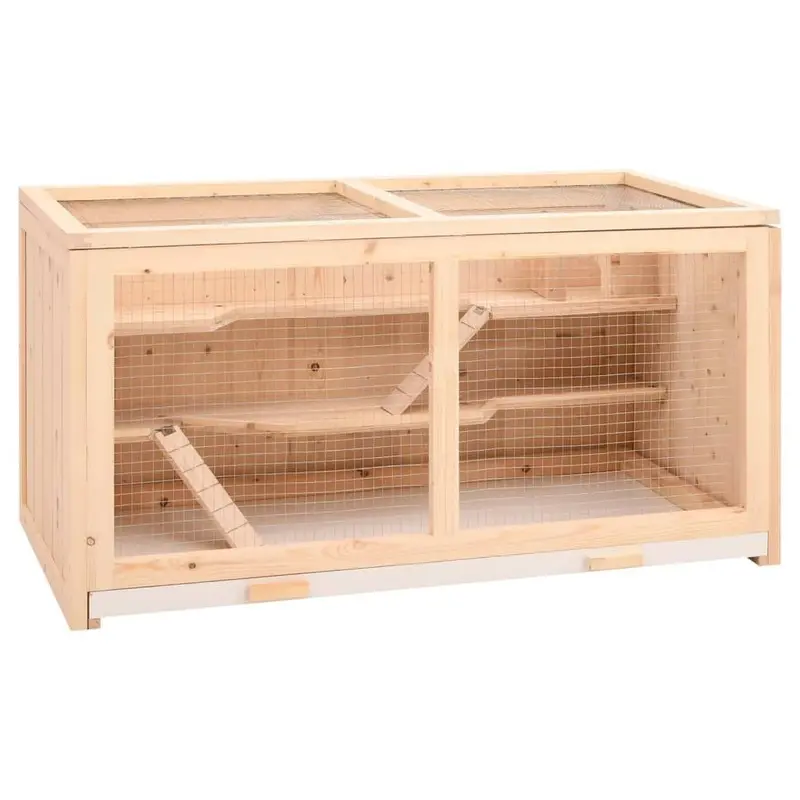 Berkfield Home Unisex Brown Hamster Cage 89.5X45x45 Cm Solid Wood Fir