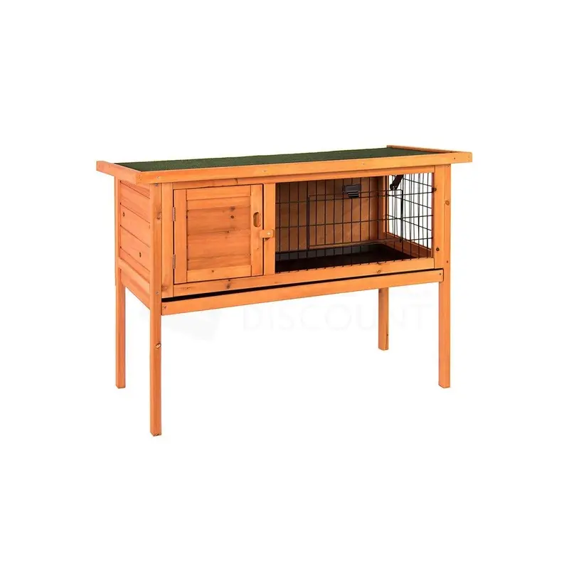 Home Discount Unisex Brown Pet Vida Single Wooden Pet Hutch Rabbit House