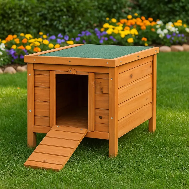 Home Discount Unisex Brown Pet Vida Wooden Pet Hutch Rabbit House