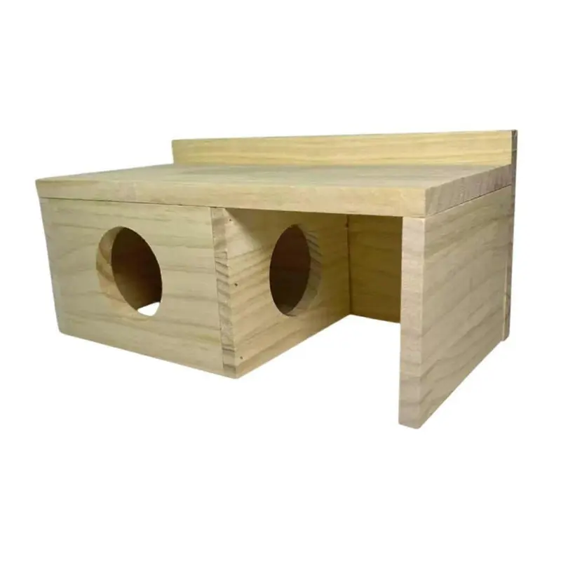 (A) Hamster Wood House Hamster Sleeping House For Mice Pet Syrian Hamsters A Small