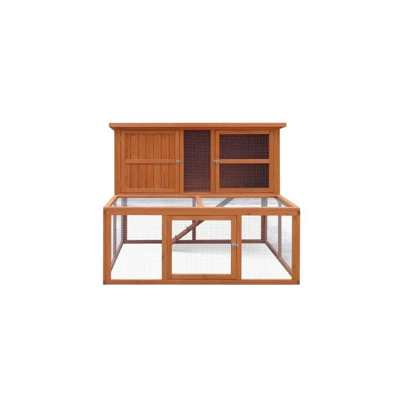 Harrisons Bowness Double Height Hutch With Run Natural 150X121x117cm - 261023
