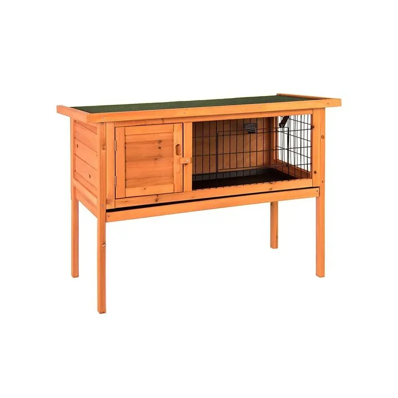 Home Discount Brown Single Pet Hutch Rabbit Bunny Cage Tall Wood