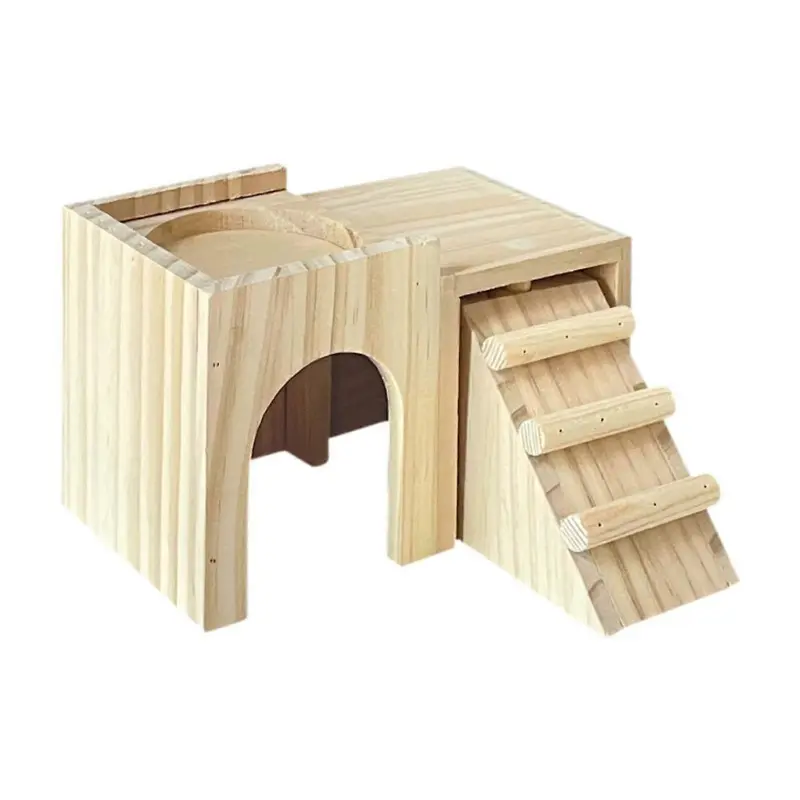 Wooden Hamster House Play Toy Fun Gerbil House For Pet Chinchilla Mice Small