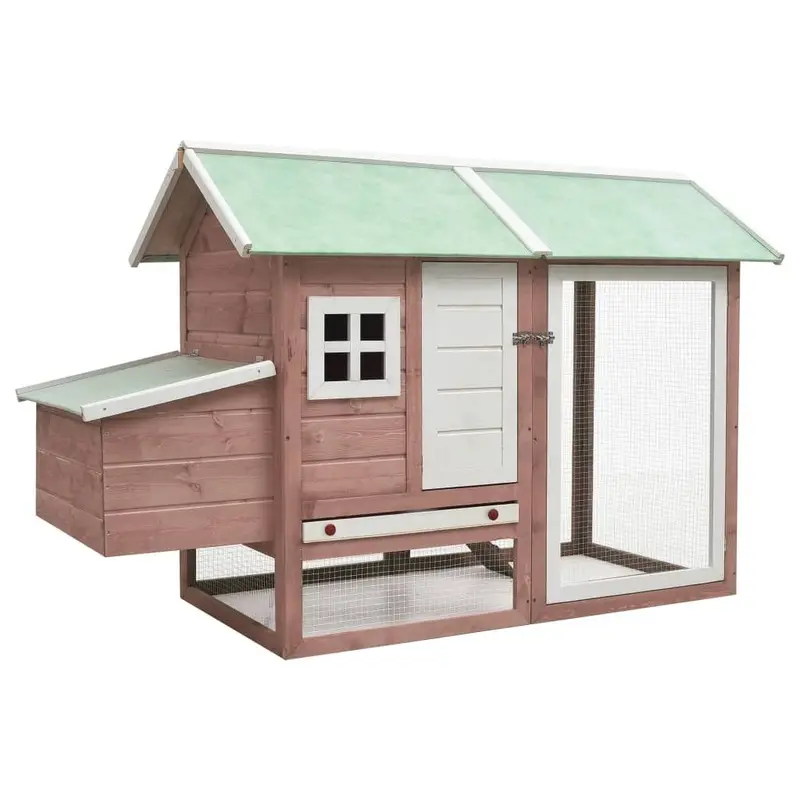 Berkfield Home Unisex Green Chicken Cage Mocha 170X81x110 Cm Solid Pine & Fir Wood