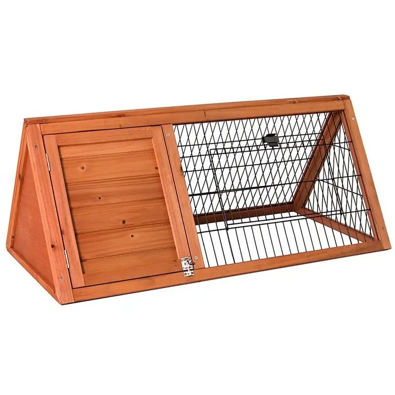 Pet Vida Triangle Wooden Pet Hutch Natural