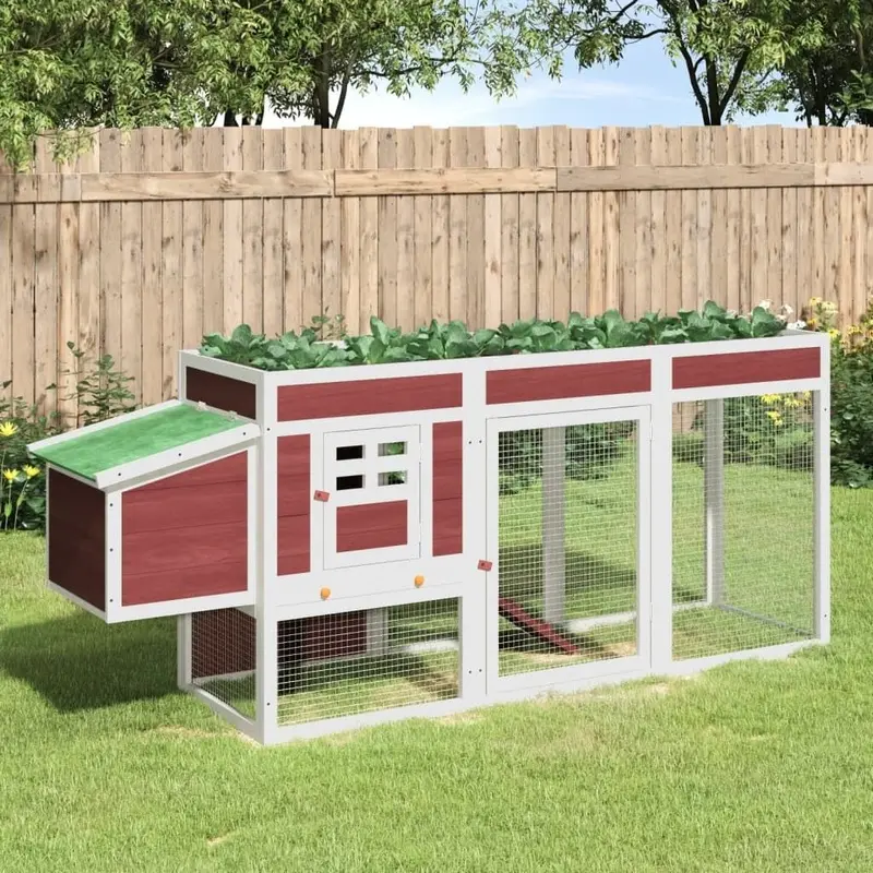 Berkfield Home Unisex Brown Chicken Coop Mocha 204X50x84 Cm Solid Wood Pine