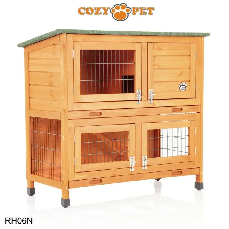 Cozy Pet Brown Rabbit Hutch Natural Guinea Pig Hutches Run Ferret Rh06n 3Ft